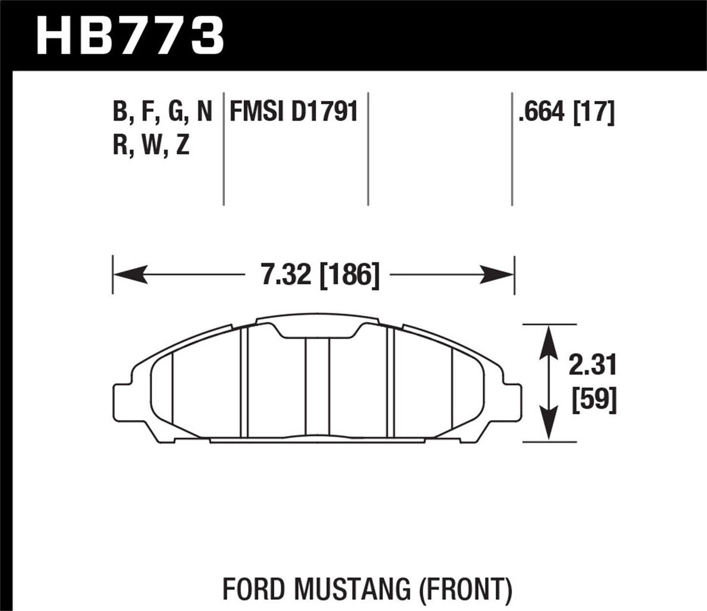 Hawk 15-17 Ford Mustang Street/Race Front Brake Pads