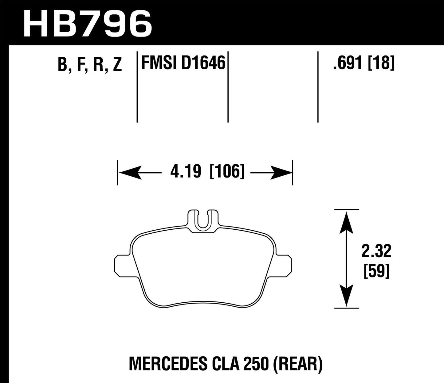 Hawk 14-17 Mercedes-Benz CLA 250 HPS Street Rear Brake Pads