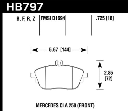 Hawk 17+ Infiniti QX30 Street Race Front Brake Pads