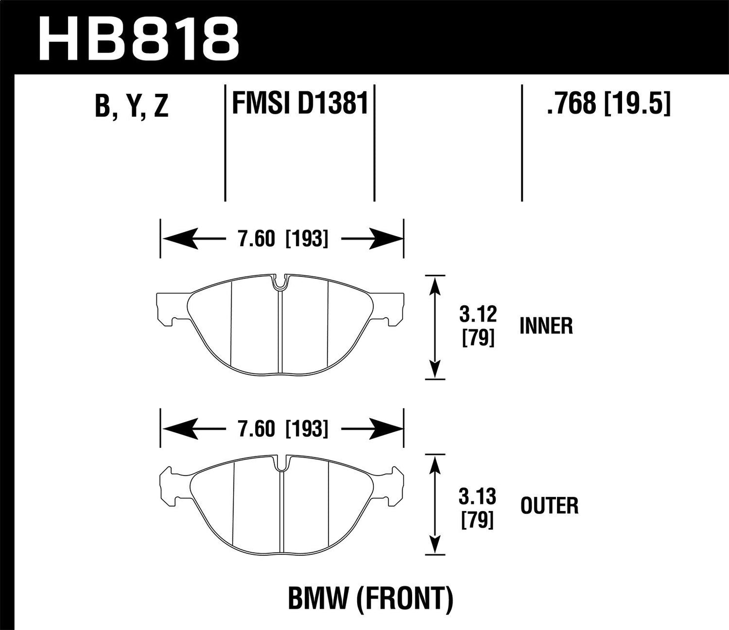 Hawk HPS 5.0 Street Front Brake Pad