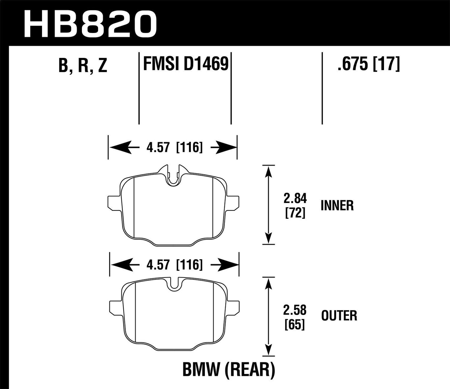 Hawk HPS 5.0 Street Rear Brake Pad *Discontinued