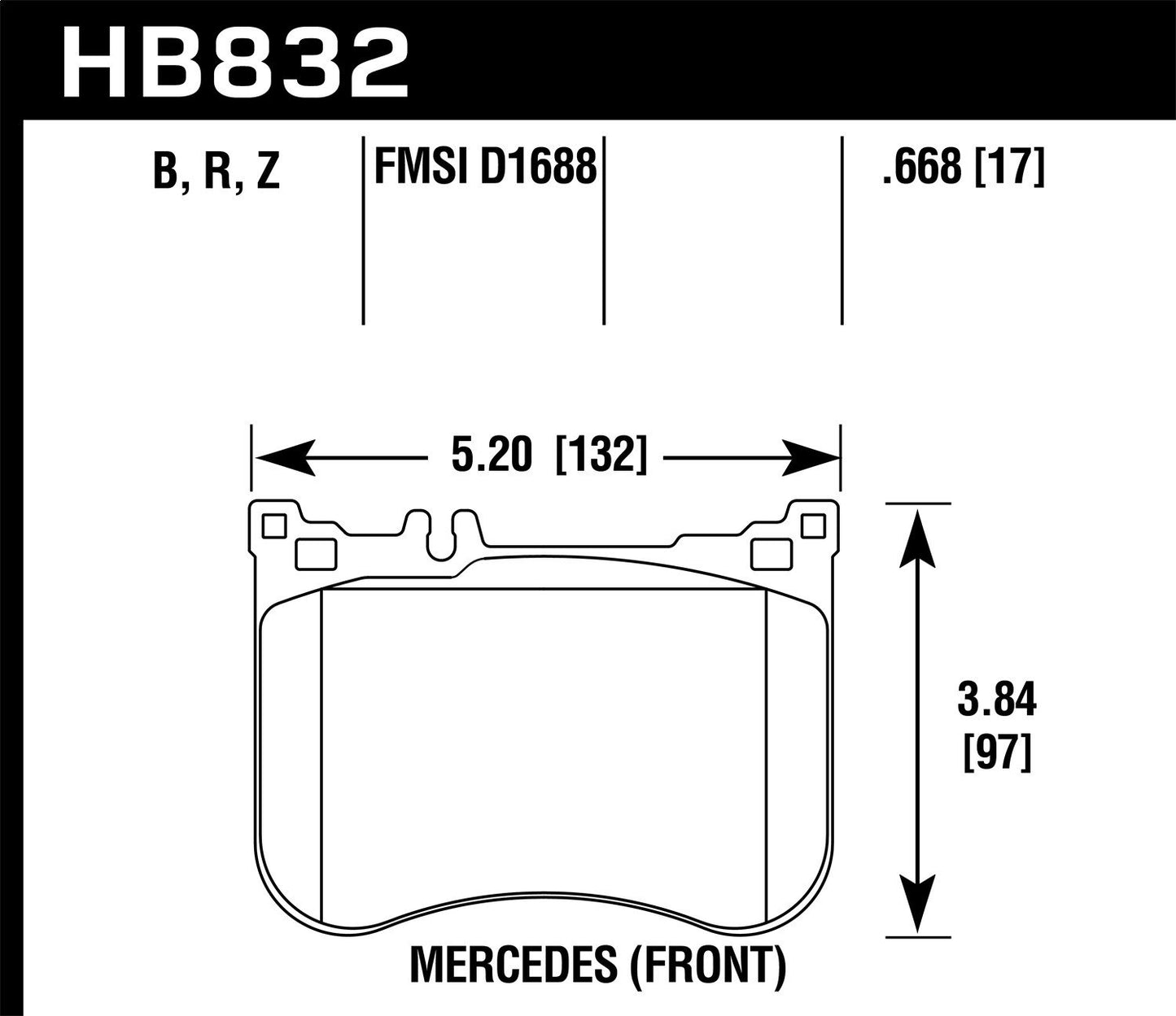 Hawk Street Race Front Brake Pad