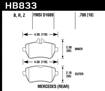 Hawk HPS 5.0 Street Rear Brake Pad