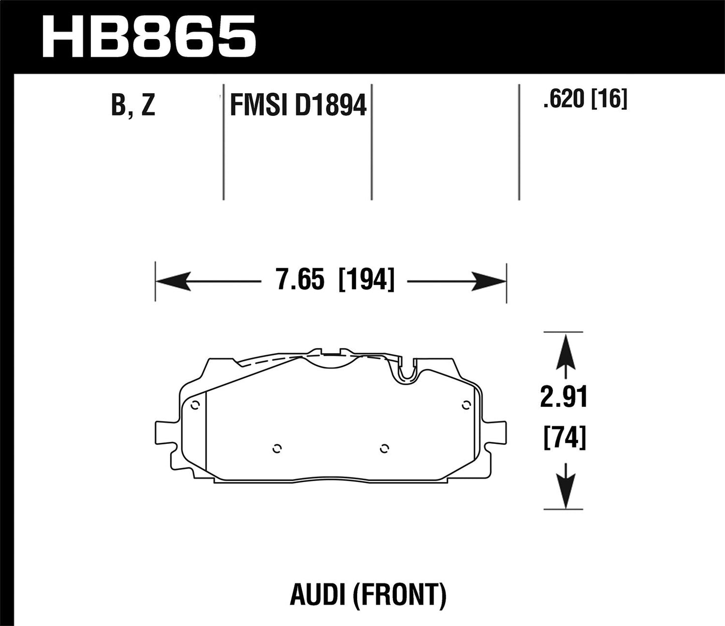 Hawk 18-19 Audi S5 HPS 5.0 Front Brake Pads HB865B.620