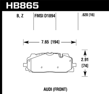 Hawk 18-19 Audi S5 HPS 5.0 Front Brake Pads HB865B.620