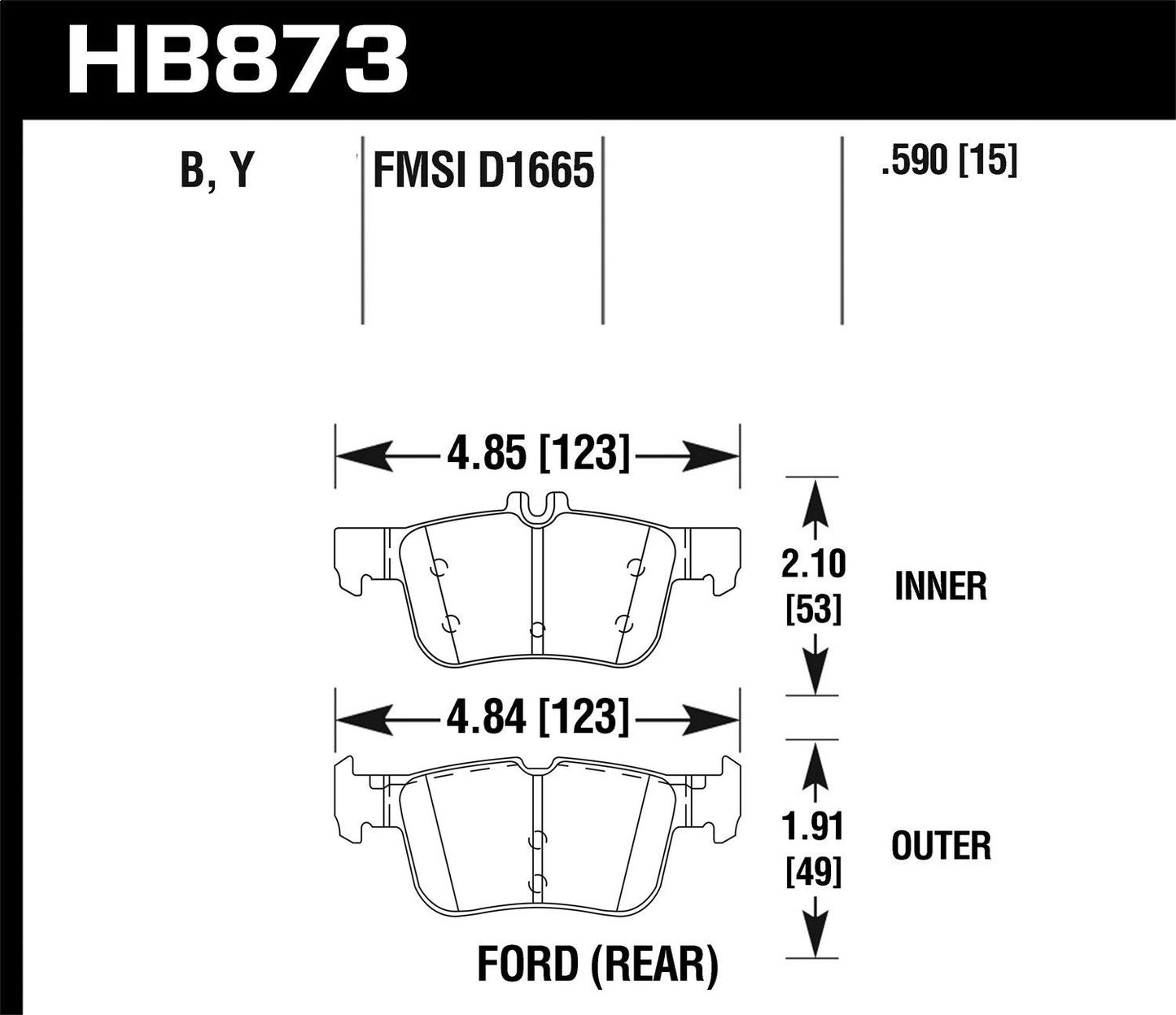 Hawk Performance Hawk 17-19 Lincoln MKC 2.0L / 2.3L Street Rear Brake Pads HB873Y.590