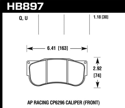 Hawk DTC-70 AP Racing CP6269 Race Brake Pads HB897U1.18