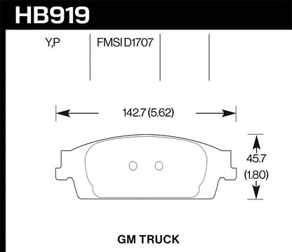Hawk 14-18 Chevy Silverado Street LTS Rear Brake Pads HB919Y.670 *Discontinued