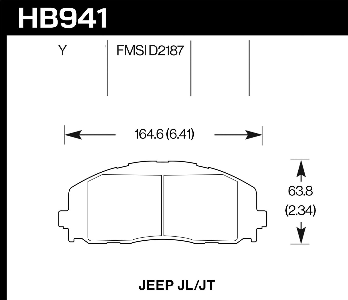 Hawk 2018 Jeep Wrangler Rubicon LTS Street Front Brake Pads HB941Y.712 *Discontinued
