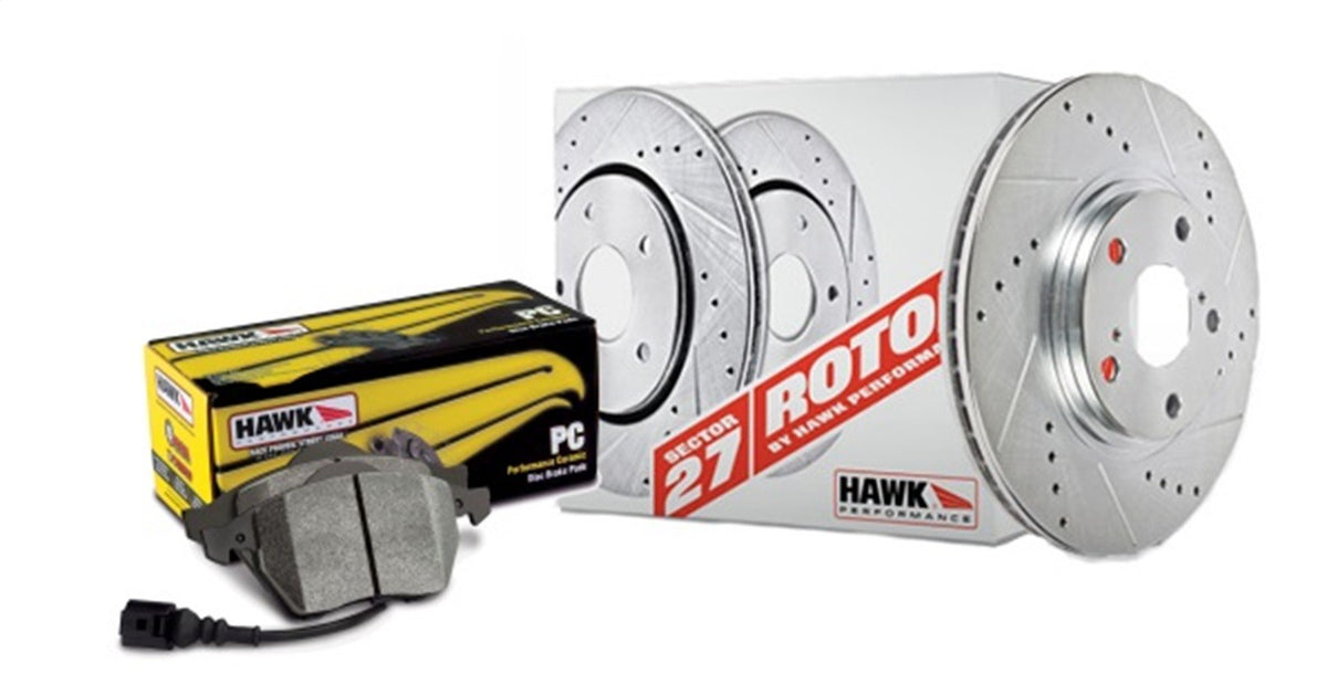Hawk Sector 27 Front Rotors and PC Pads Kit Chrysler 200 2013