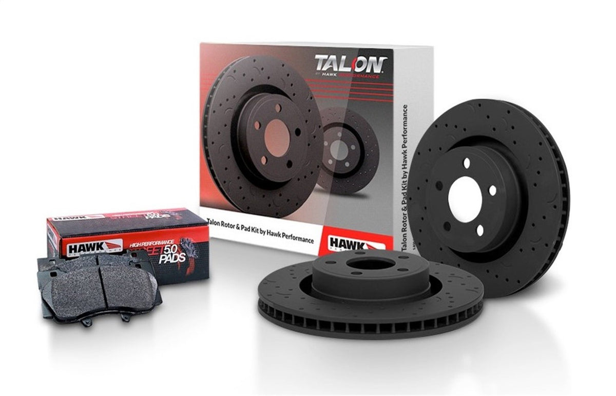 Hawk Talon Cross-Drilled and Slotted and HPS 5.0 Brake Pad Kit