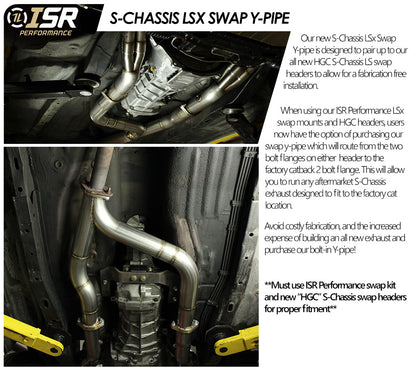 ISR LS Swap Y-Pipe for Nissan 240sx S13 S14 S-Chassis - Off-Road Competition Use Only