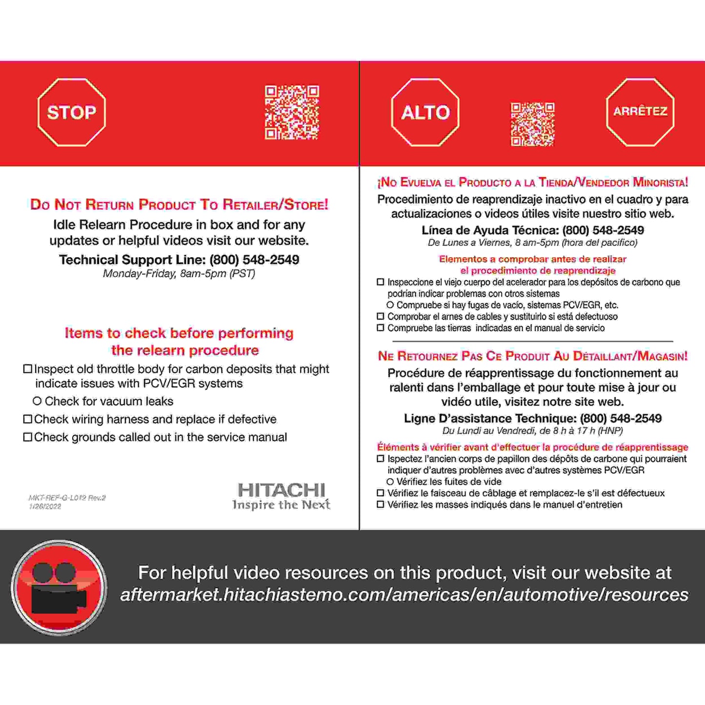 Hitachi Automotive Fuel Injection Throttle Body ETB0048