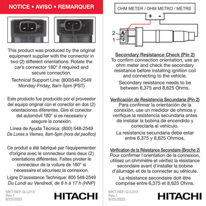 Hitachi Automotive Ignition Coil IGC0168