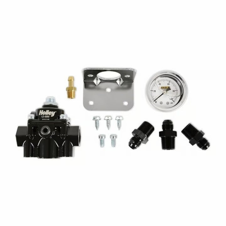 HOLLEY 12-886 Regulator/Gauge Kit w/Fittings Air and Fuel Fuel Pumps, Regulators and Components main image