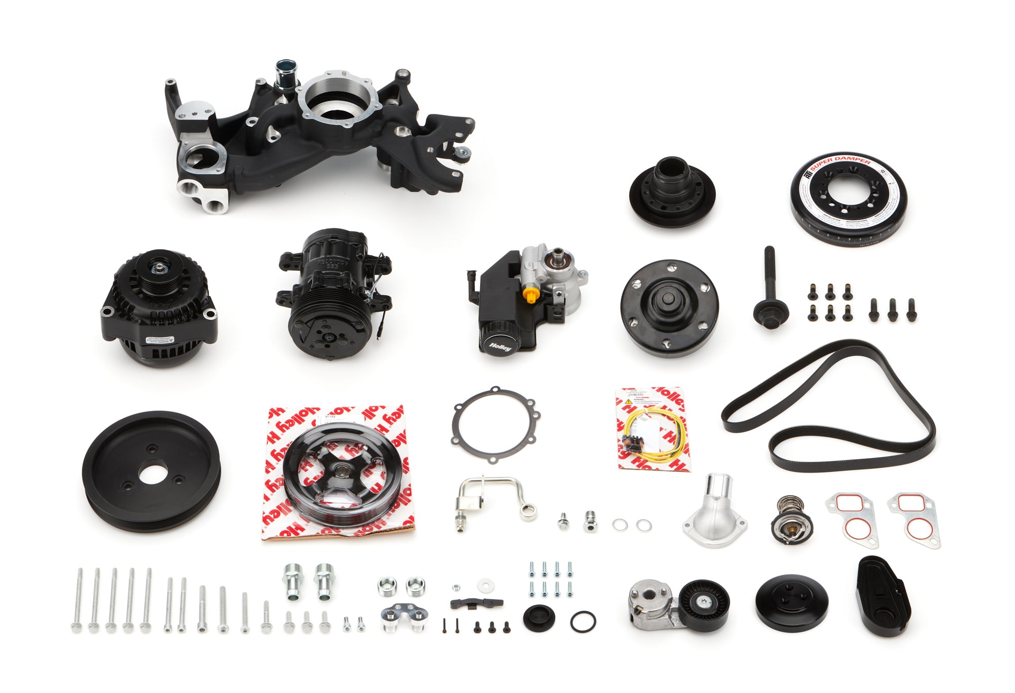 Holley Mid Mount Accessory System  LS7 Engine Black Belts and Pulleys Pulley Kits main image