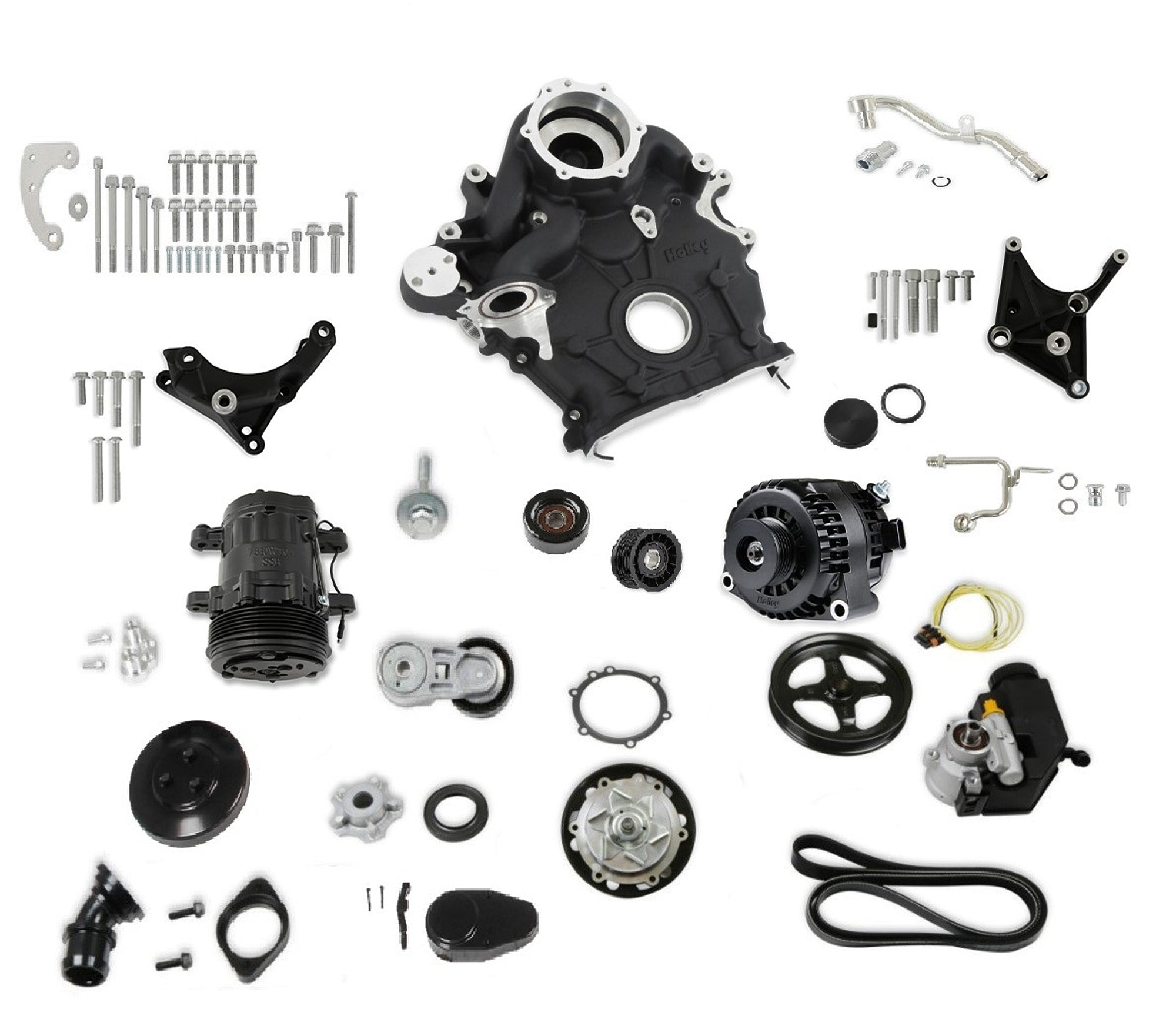 Holley Complete Accessory Drive Kit Ford 7.3L Godzilla Belts and Pulleys Pulley Kits main image