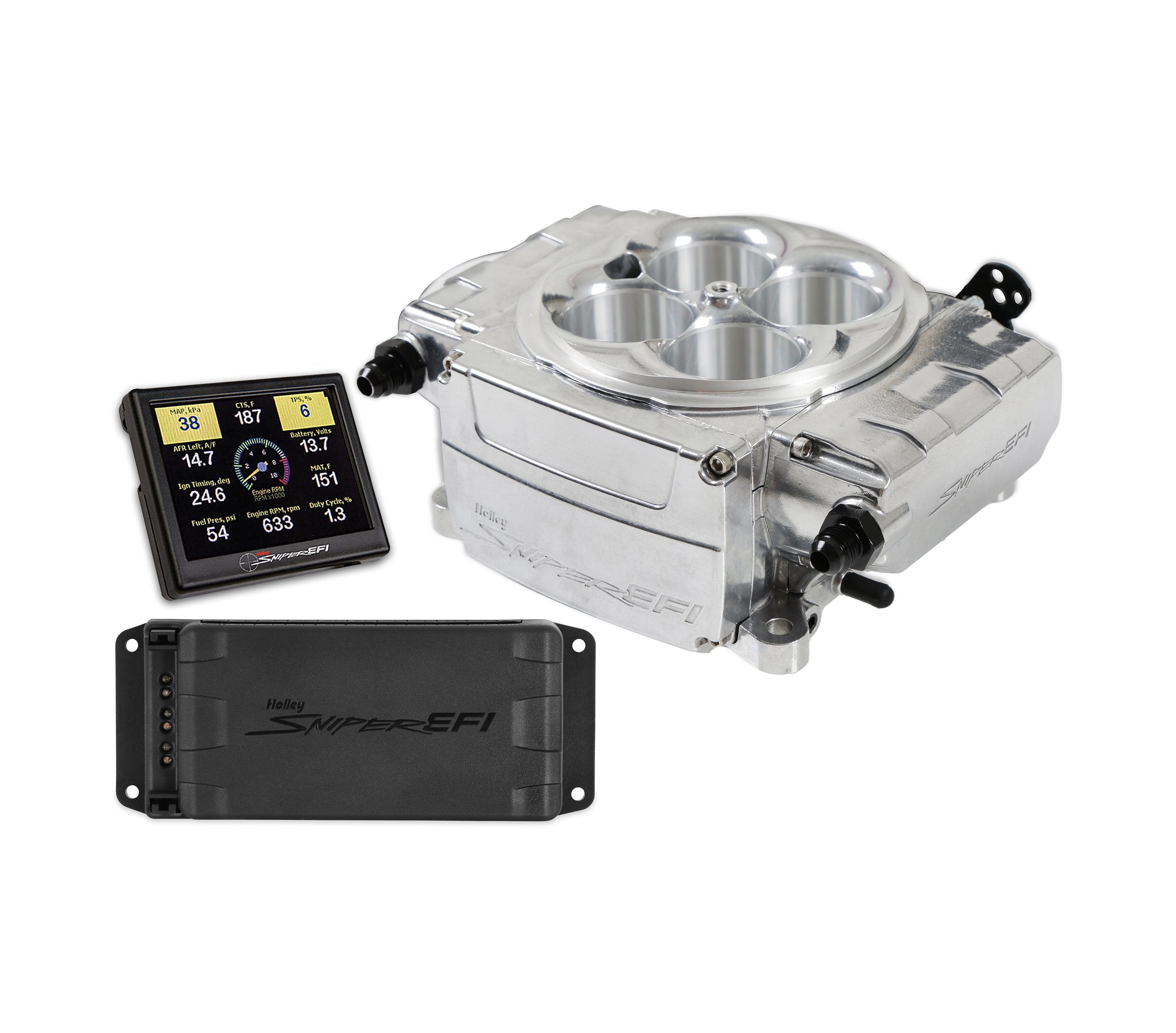 Holley Sniper 2 EFI Kit Polished w/PDM Fuel Injection Systems and Components - Electronic Electronic Fuel Injection Systems main image