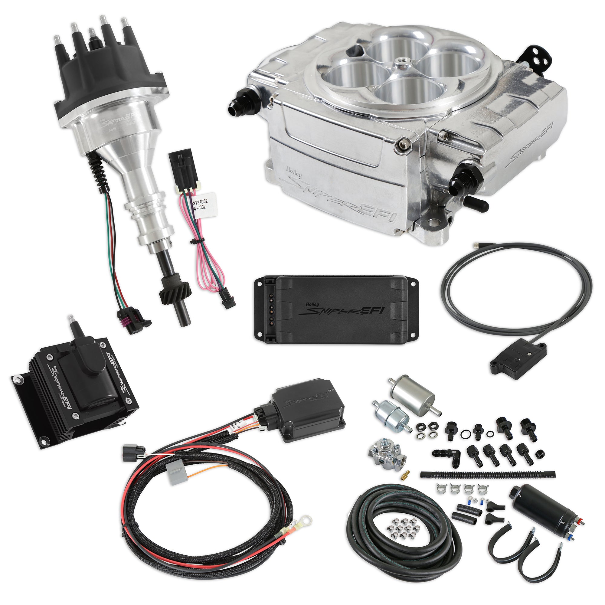 HOLLEY Sniper 2 EFI Bundle Kit SBF Polished Fuel Injection Systems and Components - Electronic Electronic Fuel Injection Systems main image