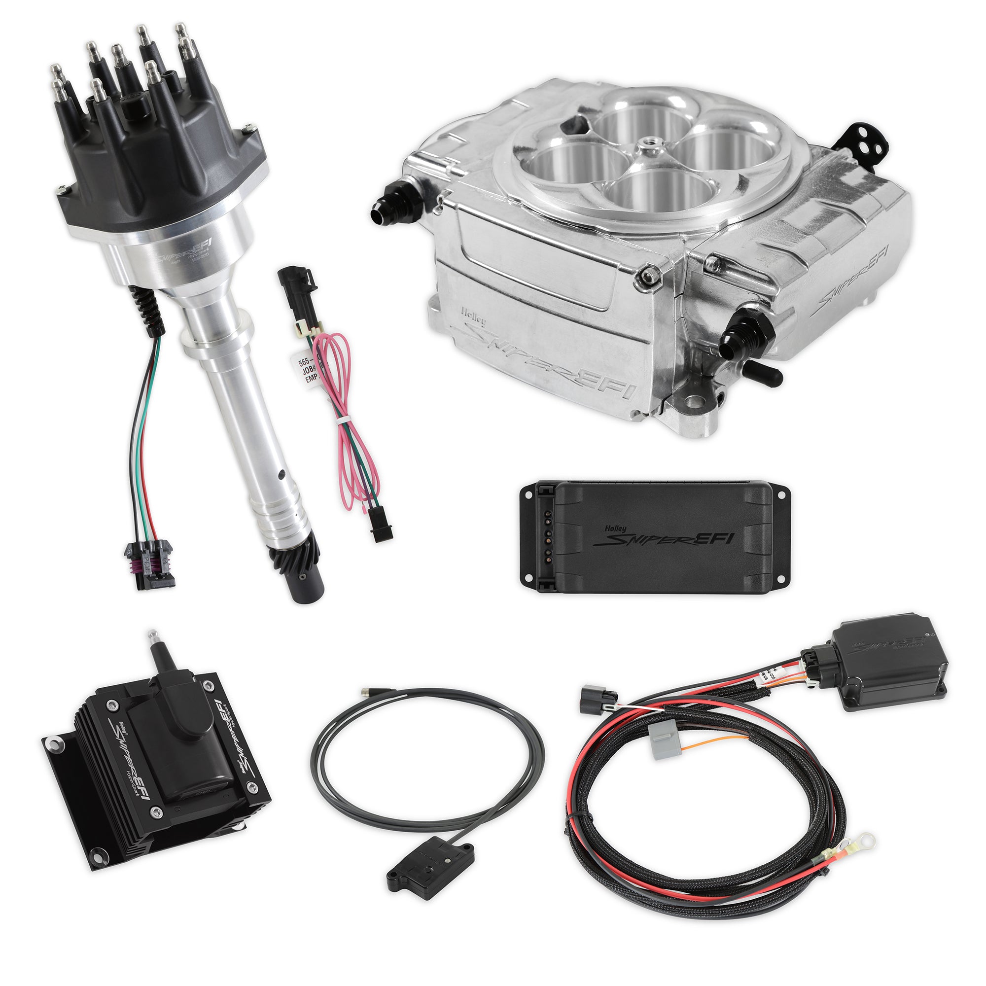 HOLLEY Sniper 2 EFI Bundle Kit SBC Polished Fuel Injection Systems and Components - Electronic Electronic Fuel Injection Systems main image