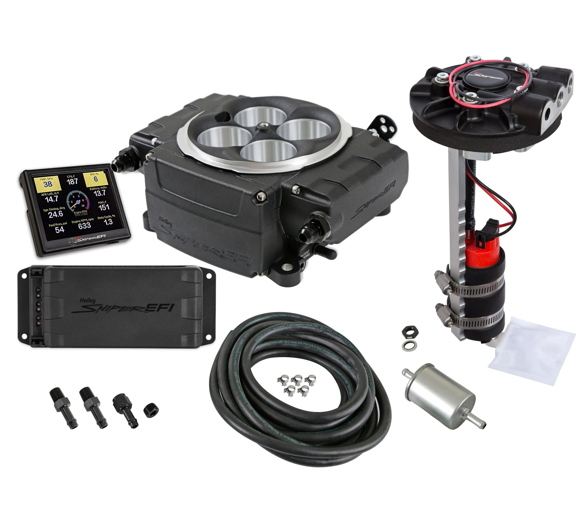HOLLEY Sniper 2 EFI Kit  w/PDM Black Air and Fuel Fuel Injection Systems and Components - Electronic main image