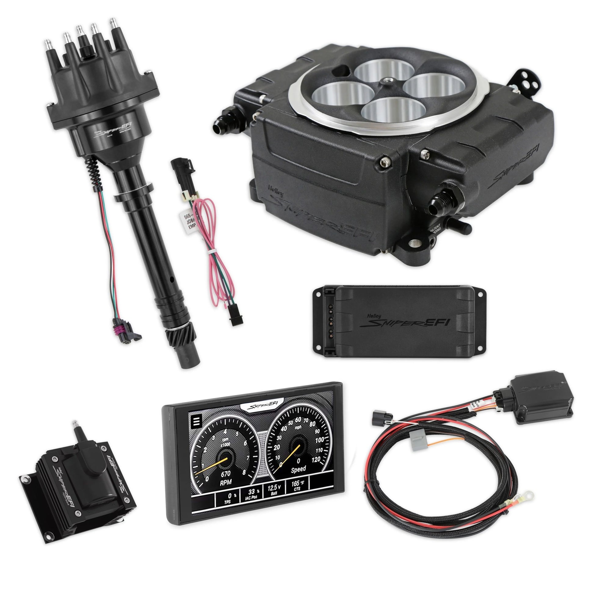 HOLLEY Sniper 2 5in PDM Kit SBC Ignition Black Air and Fuel Fuel Injection Systems and Components - Electronic main image