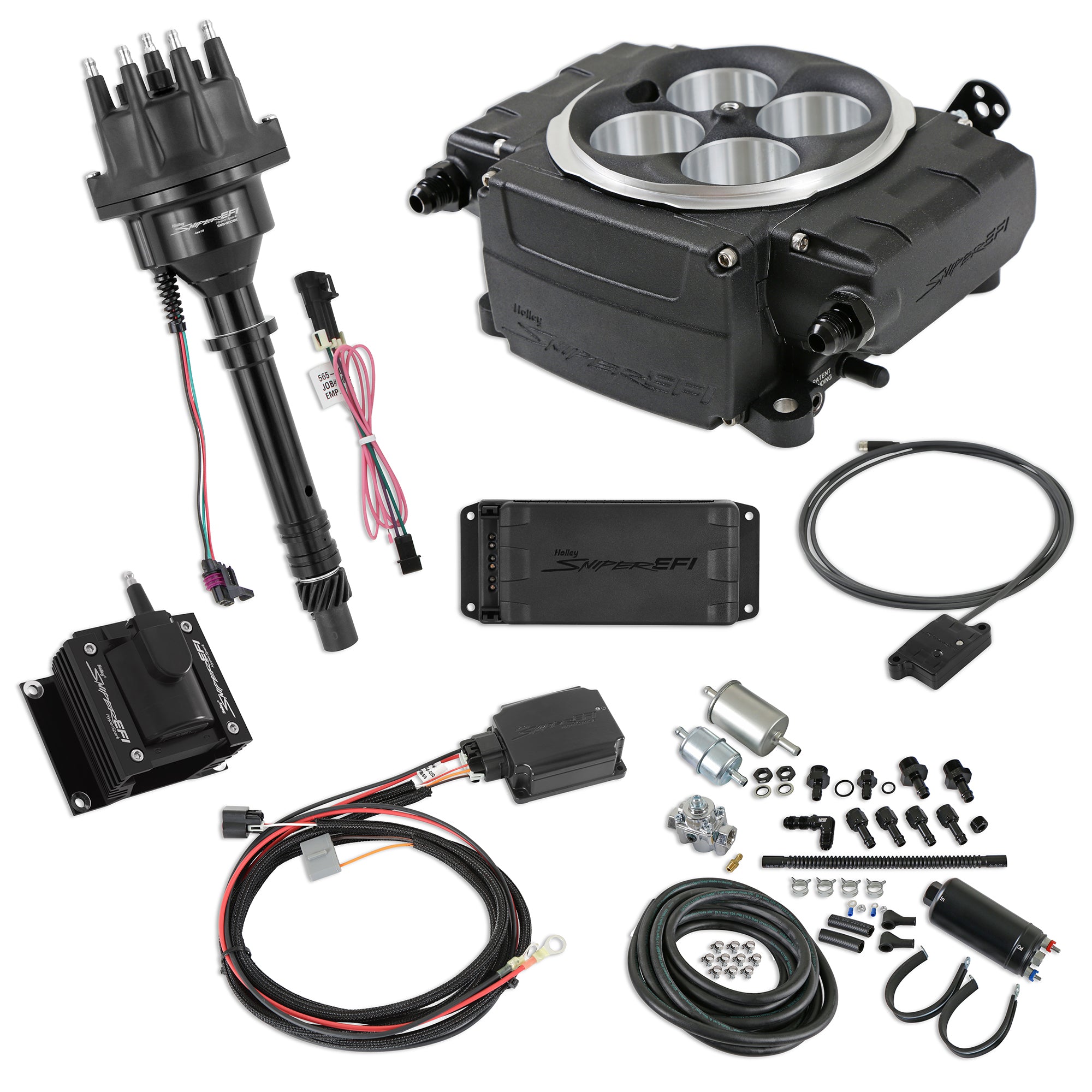 HOLLEY Sniper 2 EFI Bundle Kit SBC BLACK Fuel Injection Systems and Components - Electronic Electronic Fuel Injection Systems main image