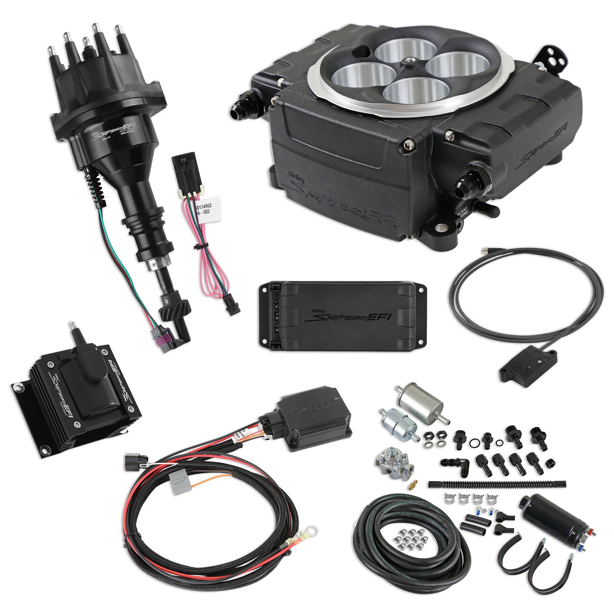 HOLLEY Sniper 2 EFI Bundle Kit SBF BLACK Fuel Injection Systems and Components - Electronic Electronic Fuel Injection Systems main image