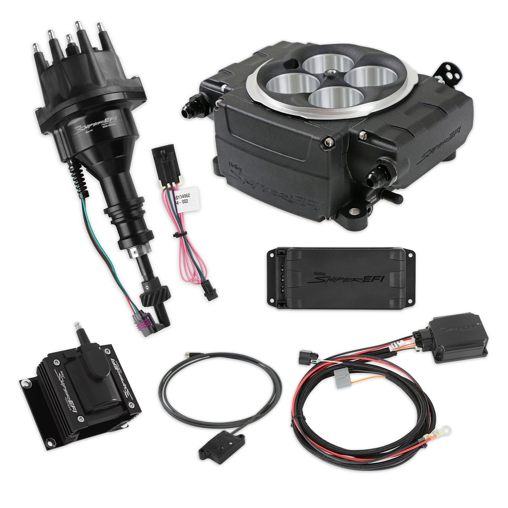 HOLLEY Sniper 2 EFI Bundle Kit SBF BLACK Fuel Injection Systems and Components - Electronic Electronic Fuel Injection Systems main image