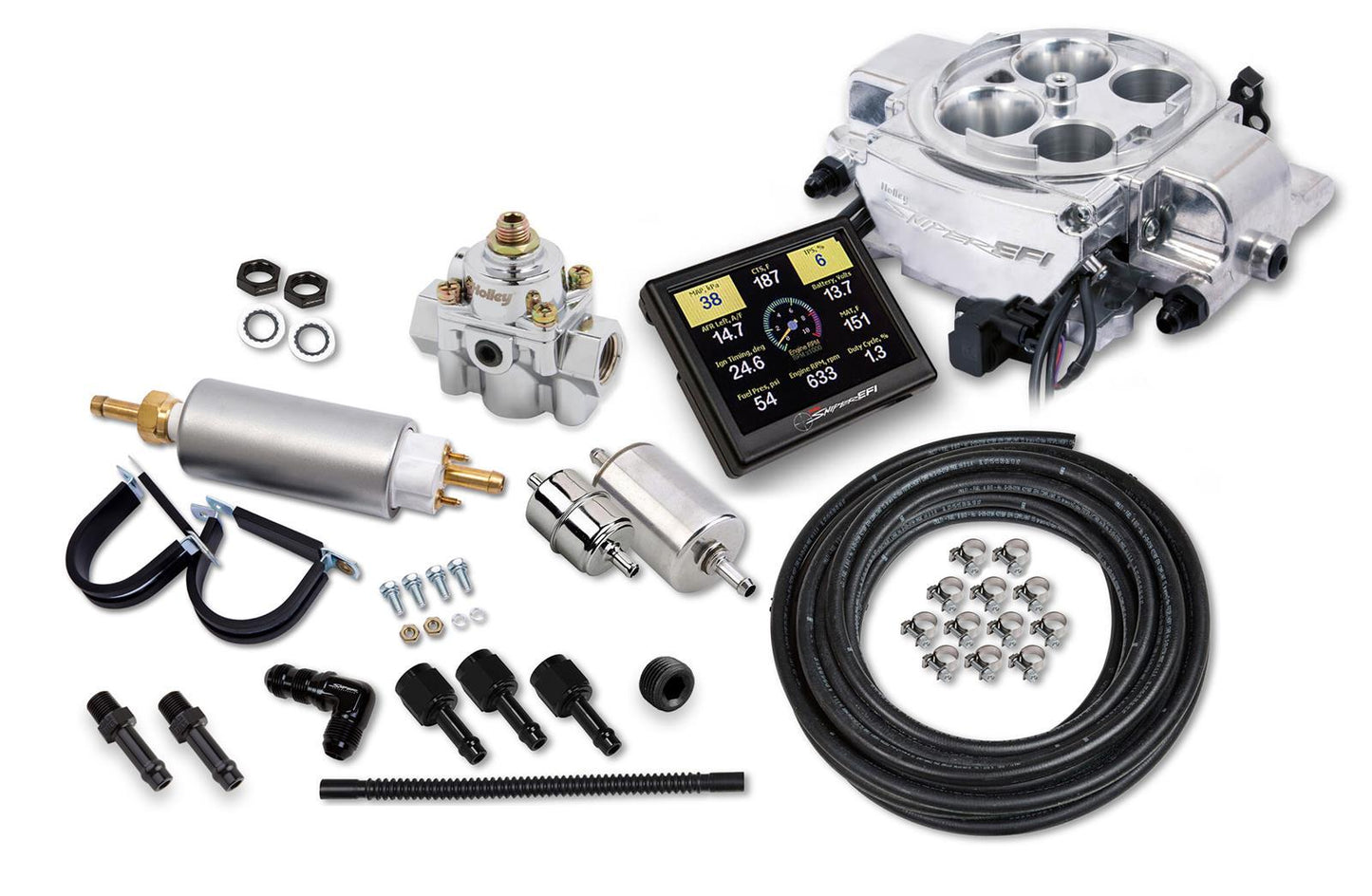 Holley Sniper EFI Quadrajet Master Kit Polished Fuel Injection Systems and Components - Electronic Electronic Fuel Injection Systems main image