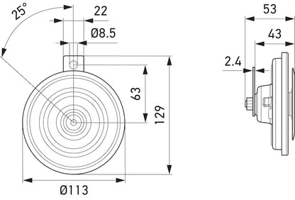 Hella Horn Disc 24V 400Hz Htone (B36) 002768431
