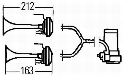Hella Twin Tone Air Horn 24v