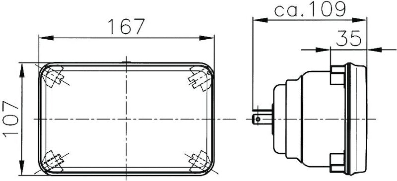 Hella H4 Single High / Low Beam Halogen Conversion Headlamp Assembly