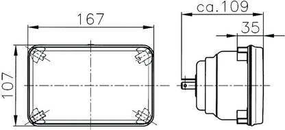 Hella 4"x6" Rectangular Conversion Headlamp Kit, High Beam (ECE)