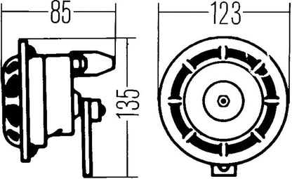 Hella Horn STone 24V 500Hz Htone Blk (B133) 003399071