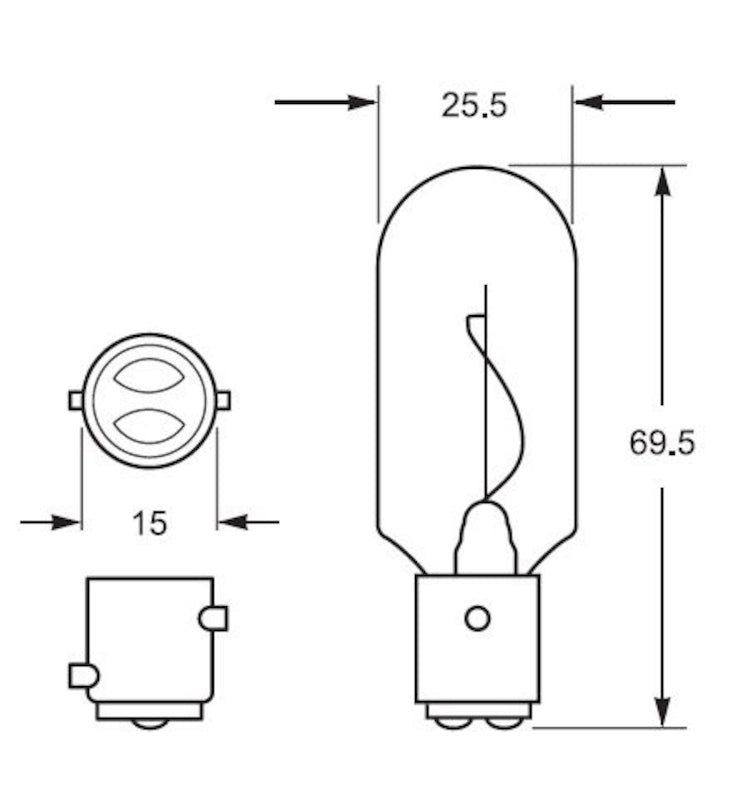 Hella Bulbs; Bulb 12V25W BN15D