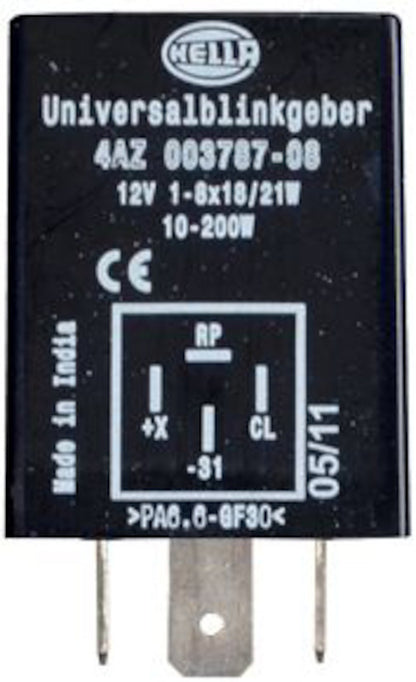 Hella Flasher 12V 4 Pin Bkt 10200W 003787081