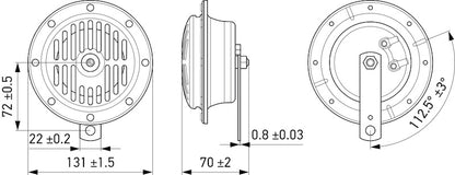 Hella Supertone Low-Tone Horns with Bracket