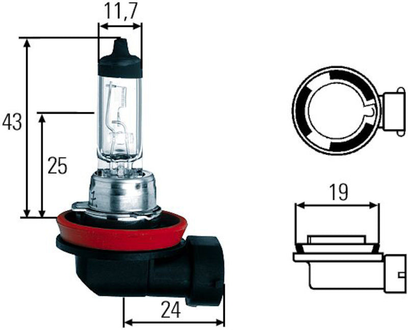 Hella H9 12V/65W Haologen Single Bulb 008357001