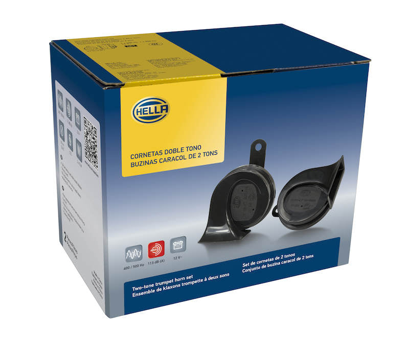 Hella 12V Twin Tone Trumpet Horn Kit - Ford