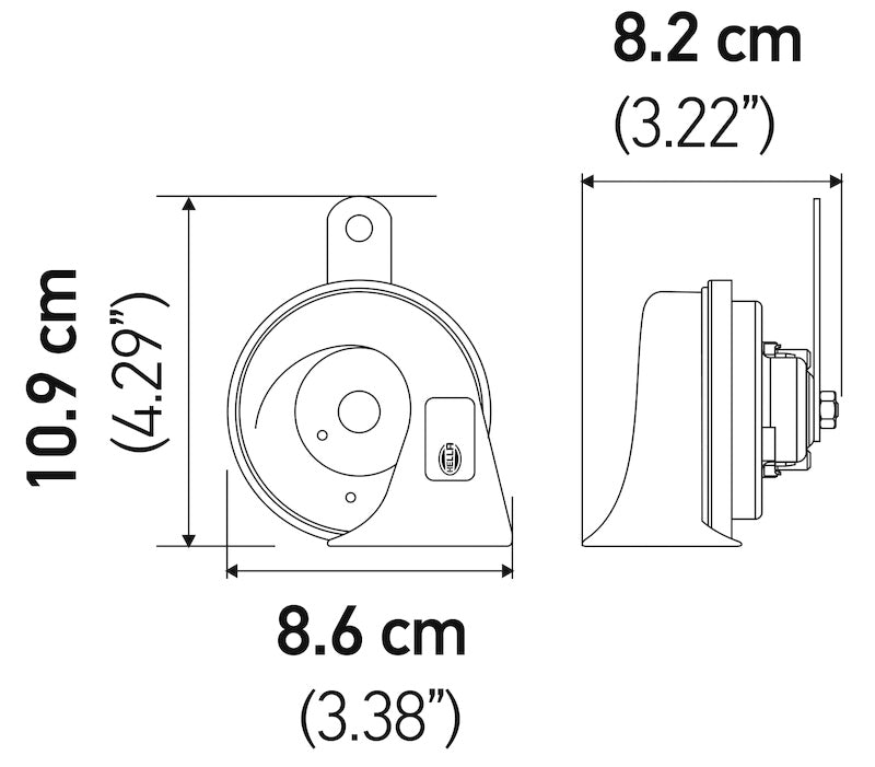 Hella 12V Twin Trumpet Horn Kit with Bracket - Toyota 012010901