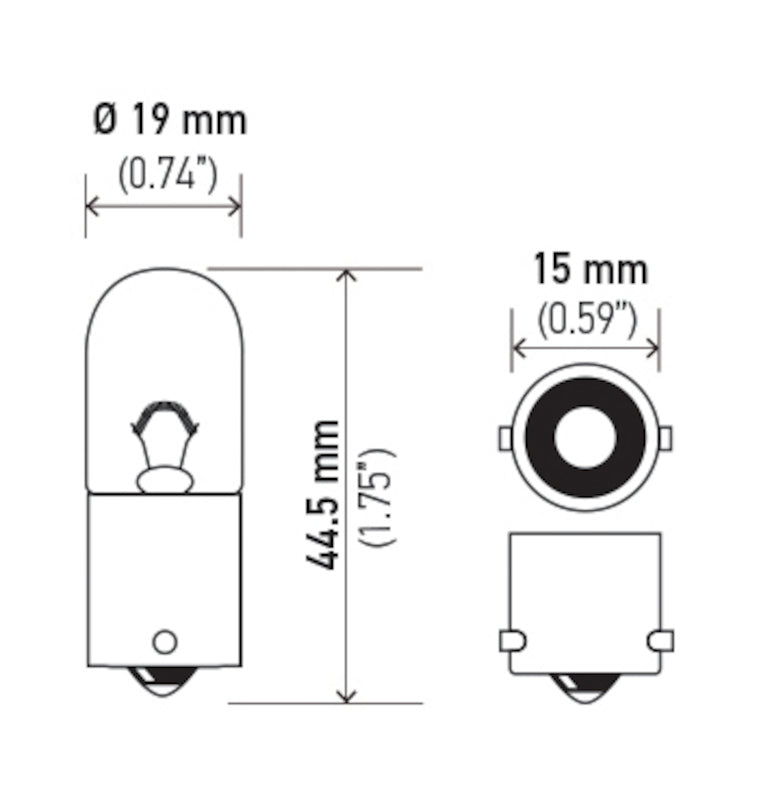 Hella Bulb 1003 12V 12W BA15s B6 1003