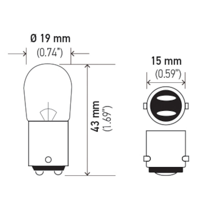 Hella Bulb 1004 12V 12/12W BA15d B6 1004