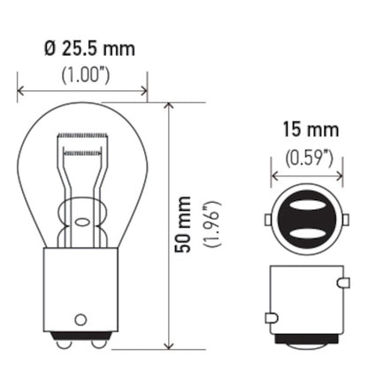 Hella Bulb 1034 12V 23/8W BAY15D S8 1034
