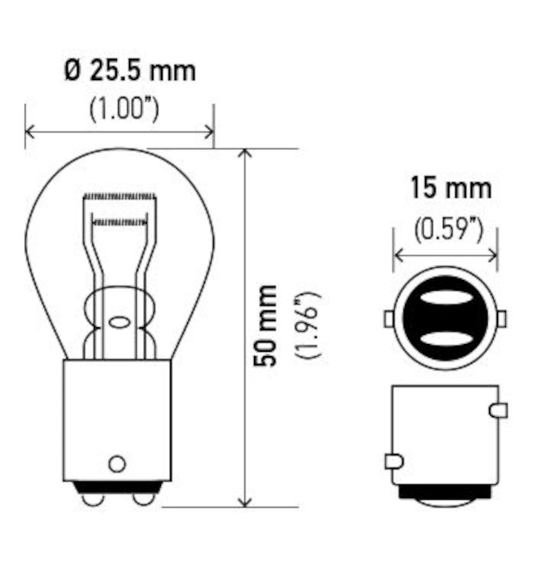 Hella Bulb 2057 12V 27/7W BAY15d S8 2057