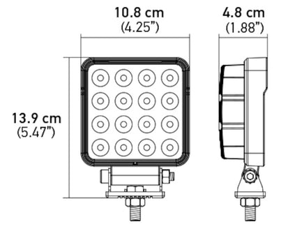 Hella ValueFit LED Work Lamps 4SQ 2.0 LED MV CR BP 357106002