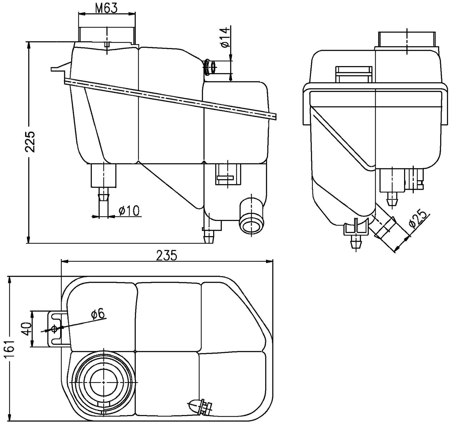 Hella Engine Coolant Recovery Tank