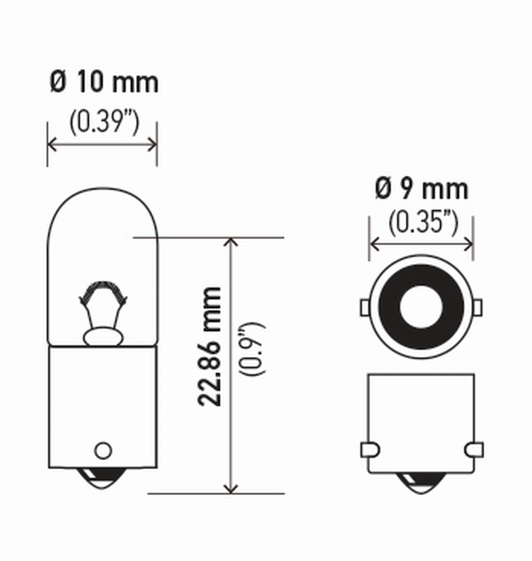 Hella Bulb 3893 12V 4W Ba9S T275 (2) 3893TB