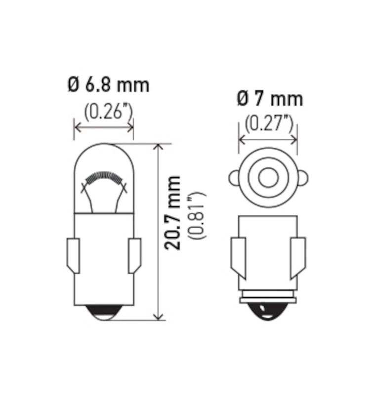 Hella 3898 12V 2W BA7s T2 Halogen Bulb (Min Order Qty 10) 3898