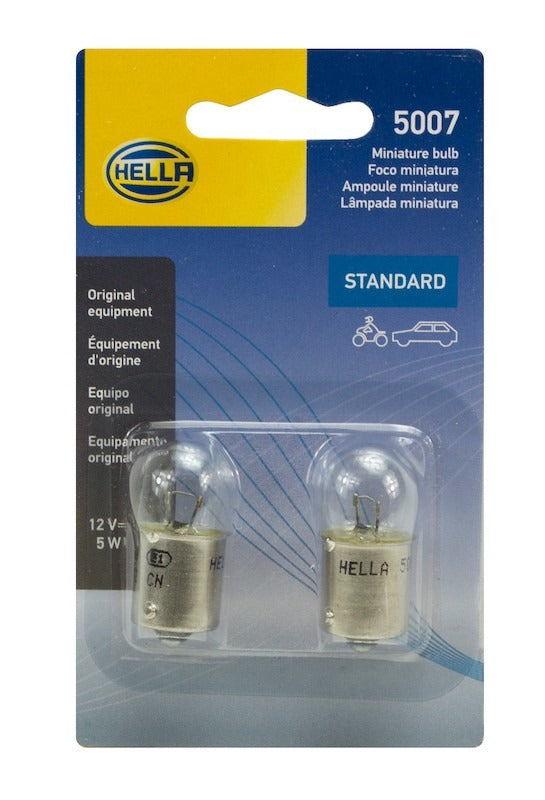 Hella Bulb 5007 12V 5W Ba15S B6 (2) 5007TB